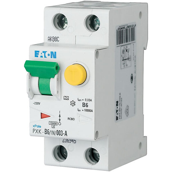 Eaton FI/LS-Kombischalter B 6A 1p+N, 30mA PXK-B6/1N/003-A